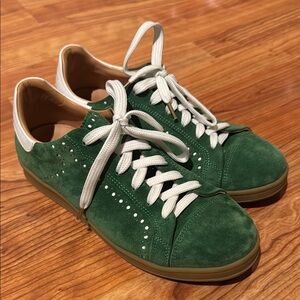 The Office of Angela Scott Green Suede Sneakers with White Laces 38